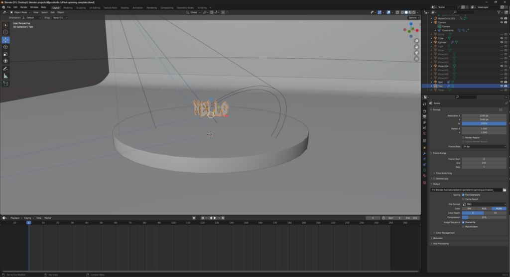 TEXT GIF TEMPLATE Spinning Text Gif Blender Animation Template